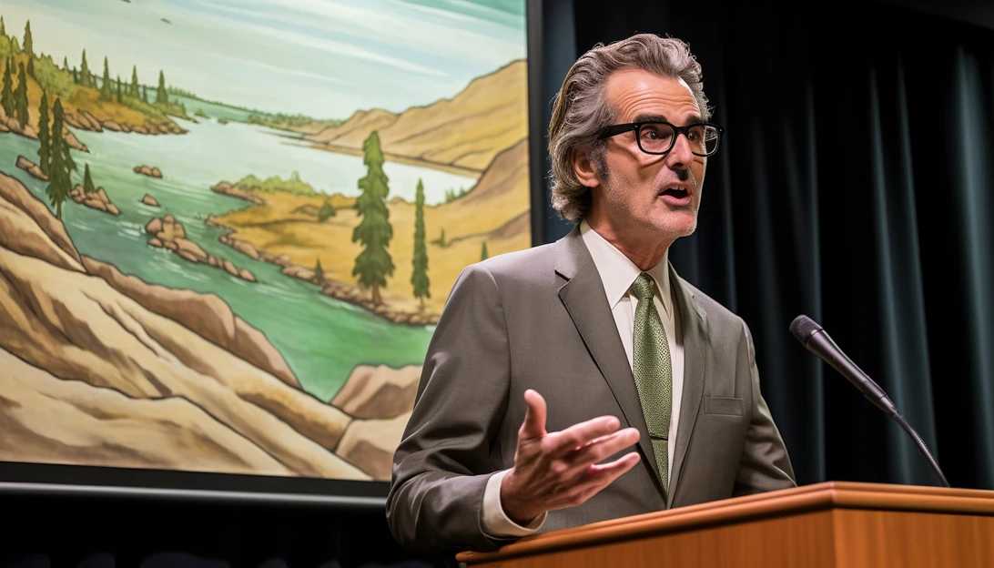 Governor Doug Burgum unveiling plans for the Theodore Roosevelt library, taken with a Sony A7 III