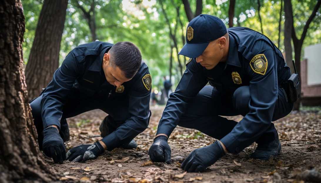 Law enforcement officials investigating the scene of the crime, searching for any clues that may lead to the identification of the multiple shooters. [Photo taken with a Nikon D850]