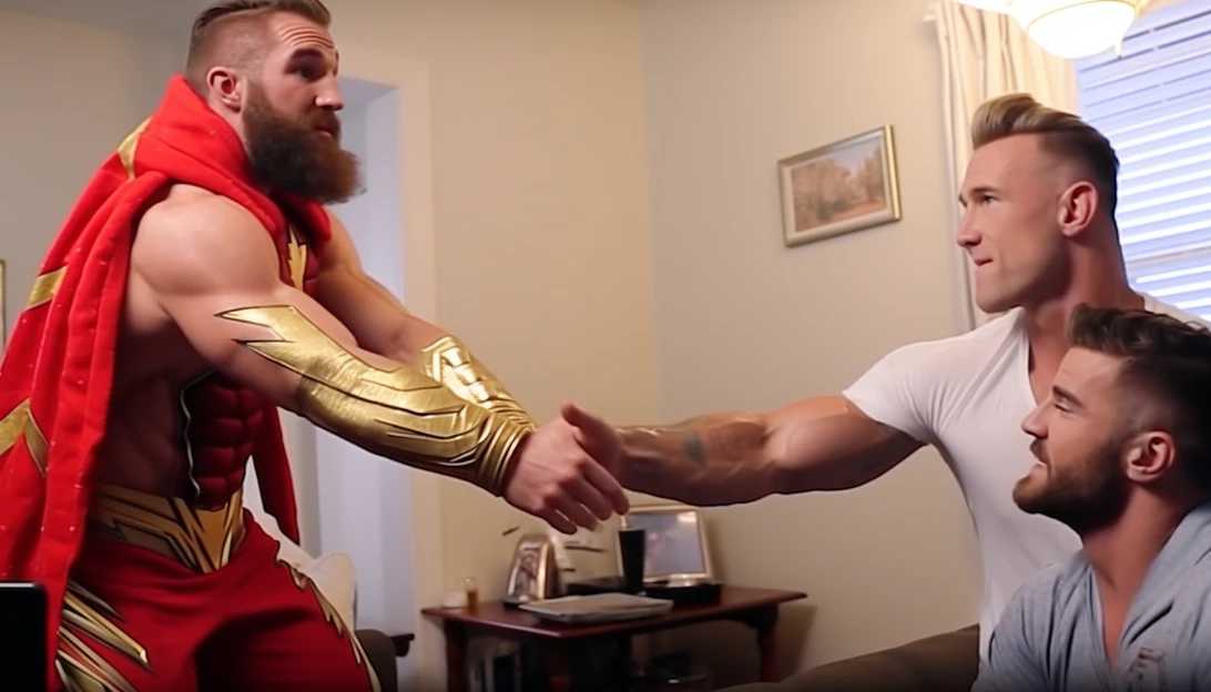 Scott Swift attempting to high-five Travis Kelce in the viral video