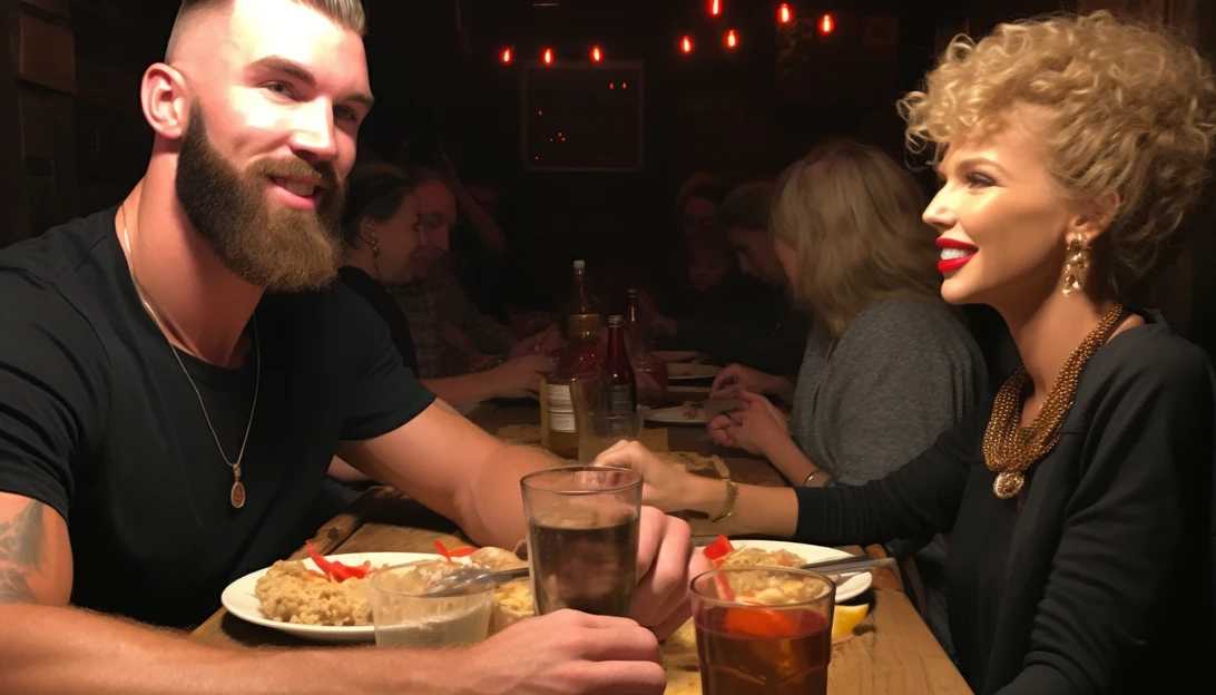 Travis Kelce and Taylor Swift enjoying a dinner together in Argentina