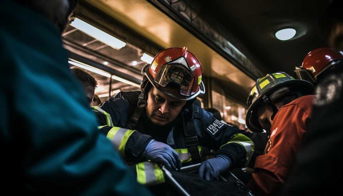 A dramatic photo of paramedics responding to a cardiac arrest emergency, emphasizing the importance of swift action and the need for innovative solutions like CellAED. (Taken with Nikon D850)