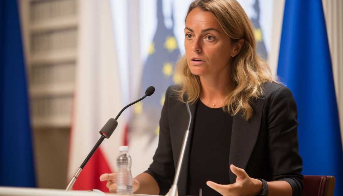 A photo of Italian Prime Minister Giorgia Meloni speaking at a press conference, emphasizing her strong advocacy for Indi's right to continued care.