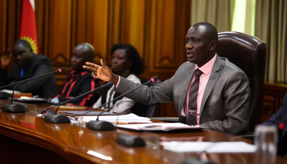 President William Ruto addressing the emergency cabinet meeting on the devastating floods, taken with a Canon EOS 5D Mark IV.