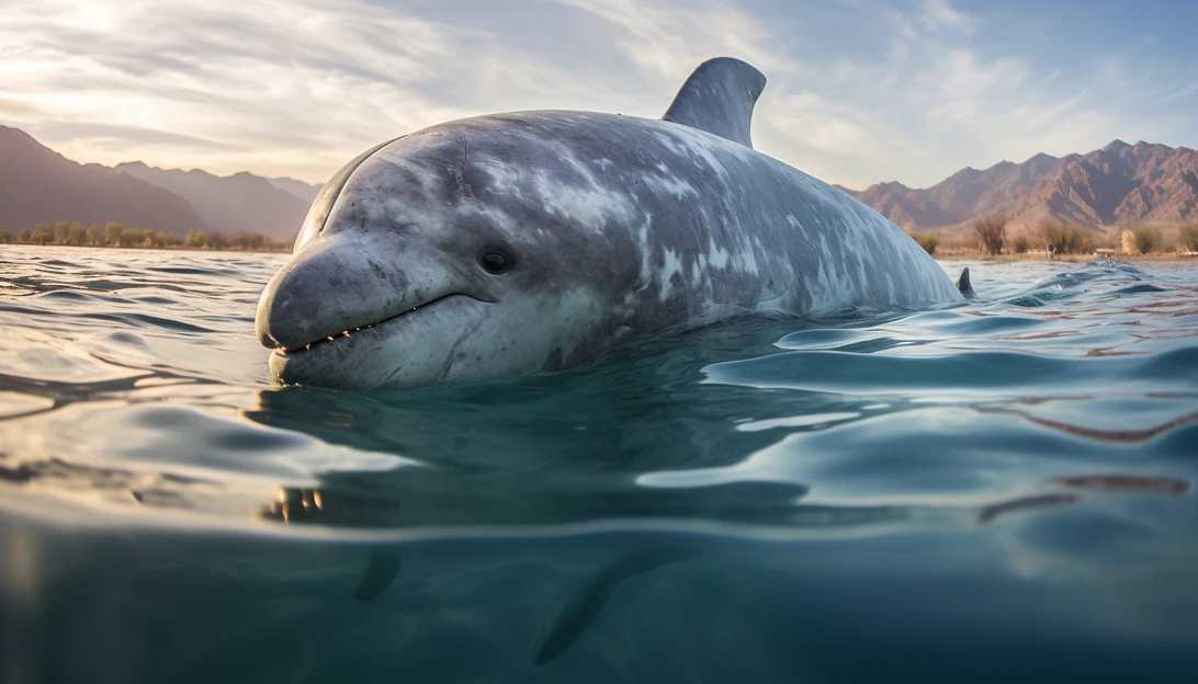 A heartwarming photo of a vaquita porpoise swimming gracefully in the Gulf of California, reminding us of the urgent need to protect this endangered species. Taken with a Sony Alpha a7 III.