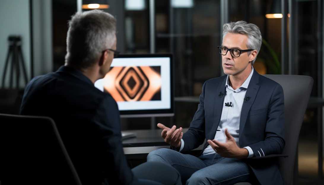Christopher Alexander, Chief Analytics Officer of Pioneer Development Group, discussing the impact of AI on jobs during an interview, taken with a Nikon D850.