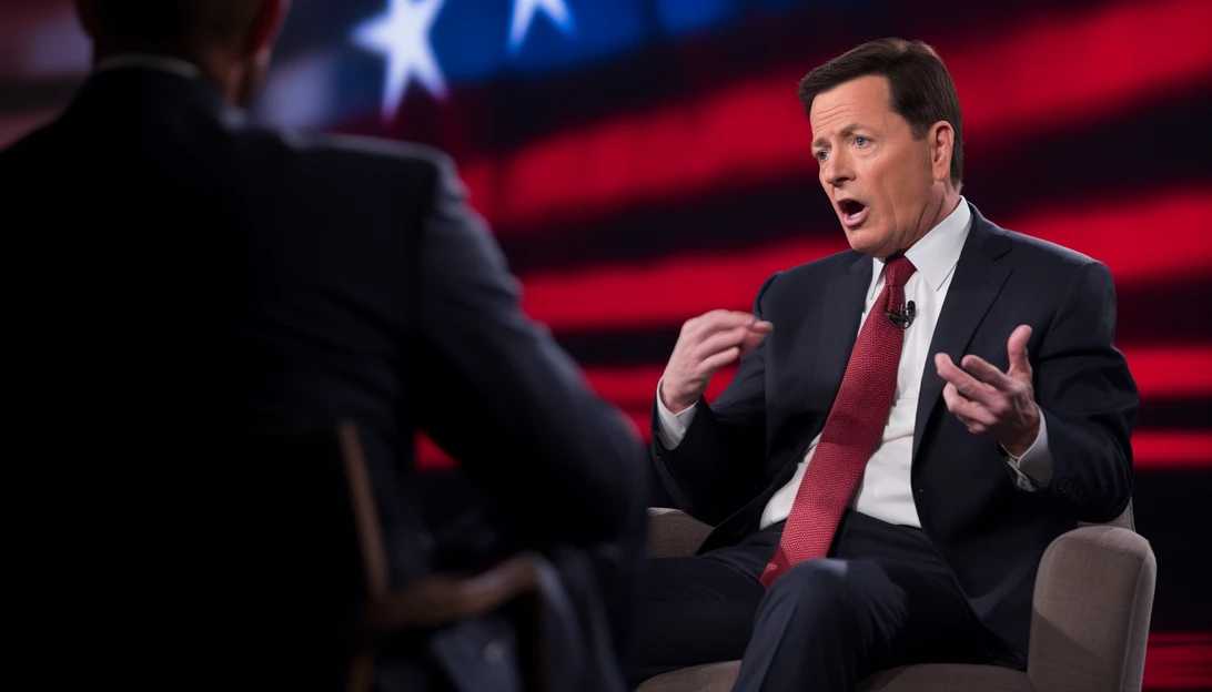 An image of Faith and Freedom Coalition Chairman Ralph Reed nodding in agreement while discussing Schumer's speech on 'The Story', taken with a Canon EOS 5D Mark IV camera.