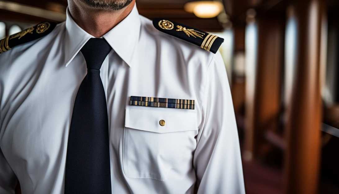 An image of a cruise ship captain's uniform, taken with a Sony Alpha A7R III.