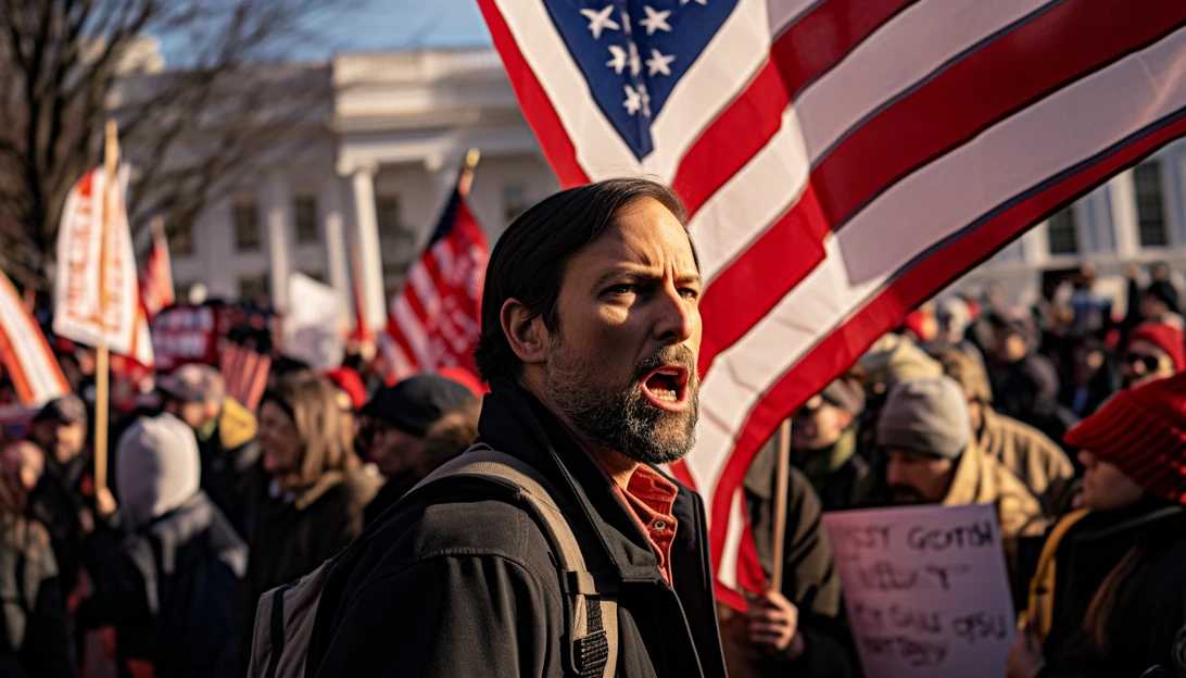 Protesters rallying against corruption allegations outside the White House taken with a Sony Alpha a7 III.