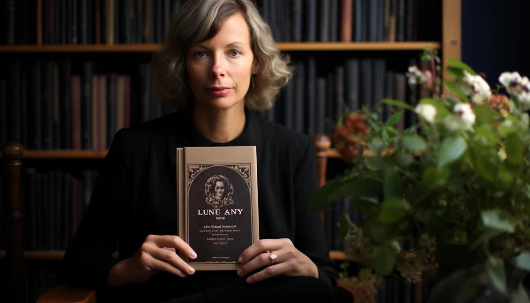 A photo of Laurah Norton, the author and researcher, holding a copy of her book 'Lay Them to Rest'. Image taken with a Nikon D850.