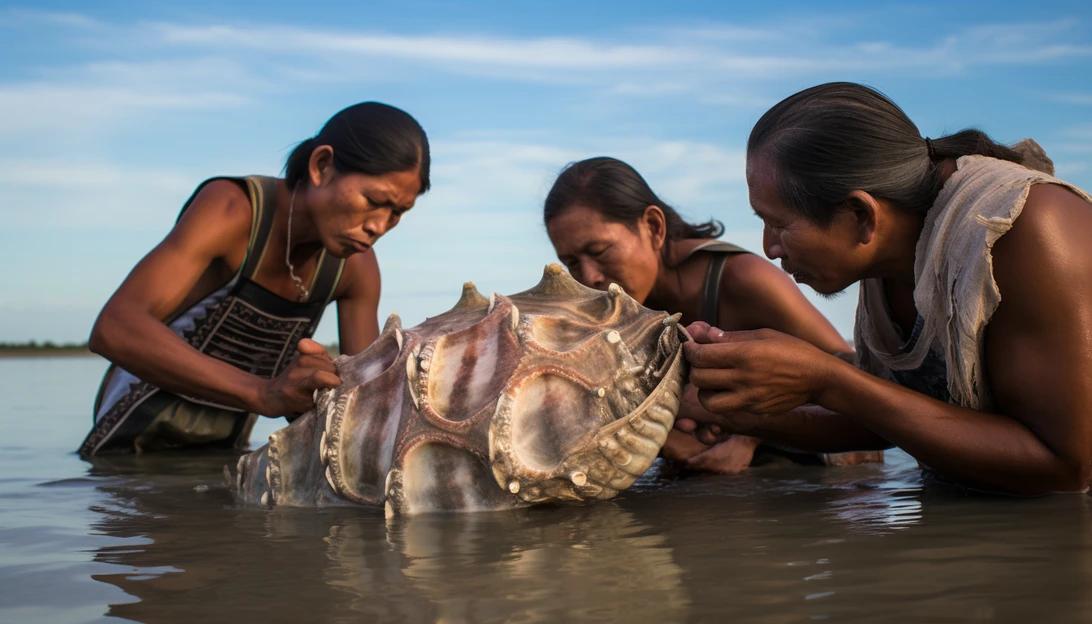 A photo of hunters from Banco Chinchorro near Belize, capturing the essence of generations hunting the queen conch for their meat and shells. Taken with a Canon EOS 5D Mark IV.
