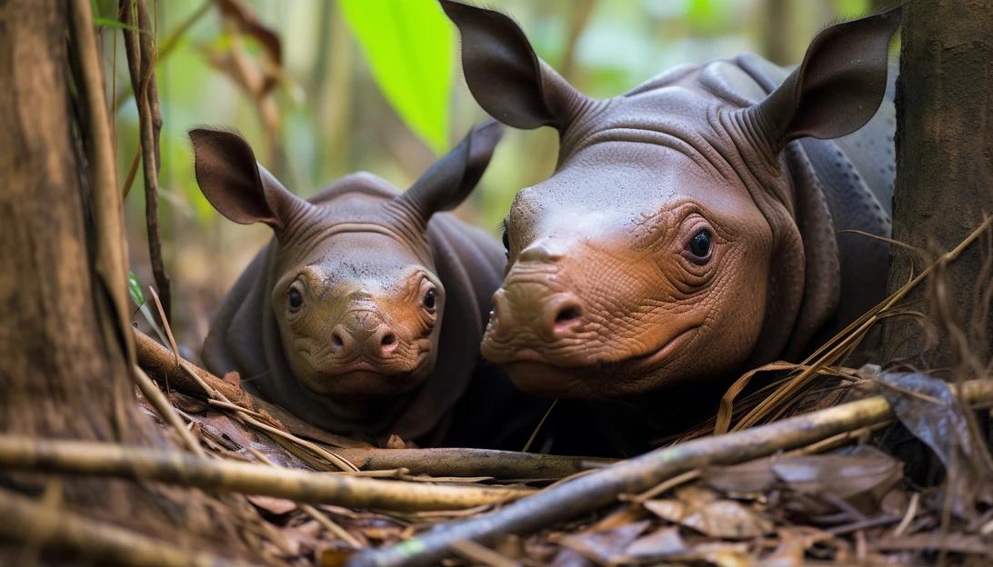 A captivating photo of a baby Sumatran rhino taken with a Nikon D850 camera highlights the beauty of this critically endangered species. The adorable rhino calf, snugly tucked next to its mother Delilah, offers hope for the conservation efforts.