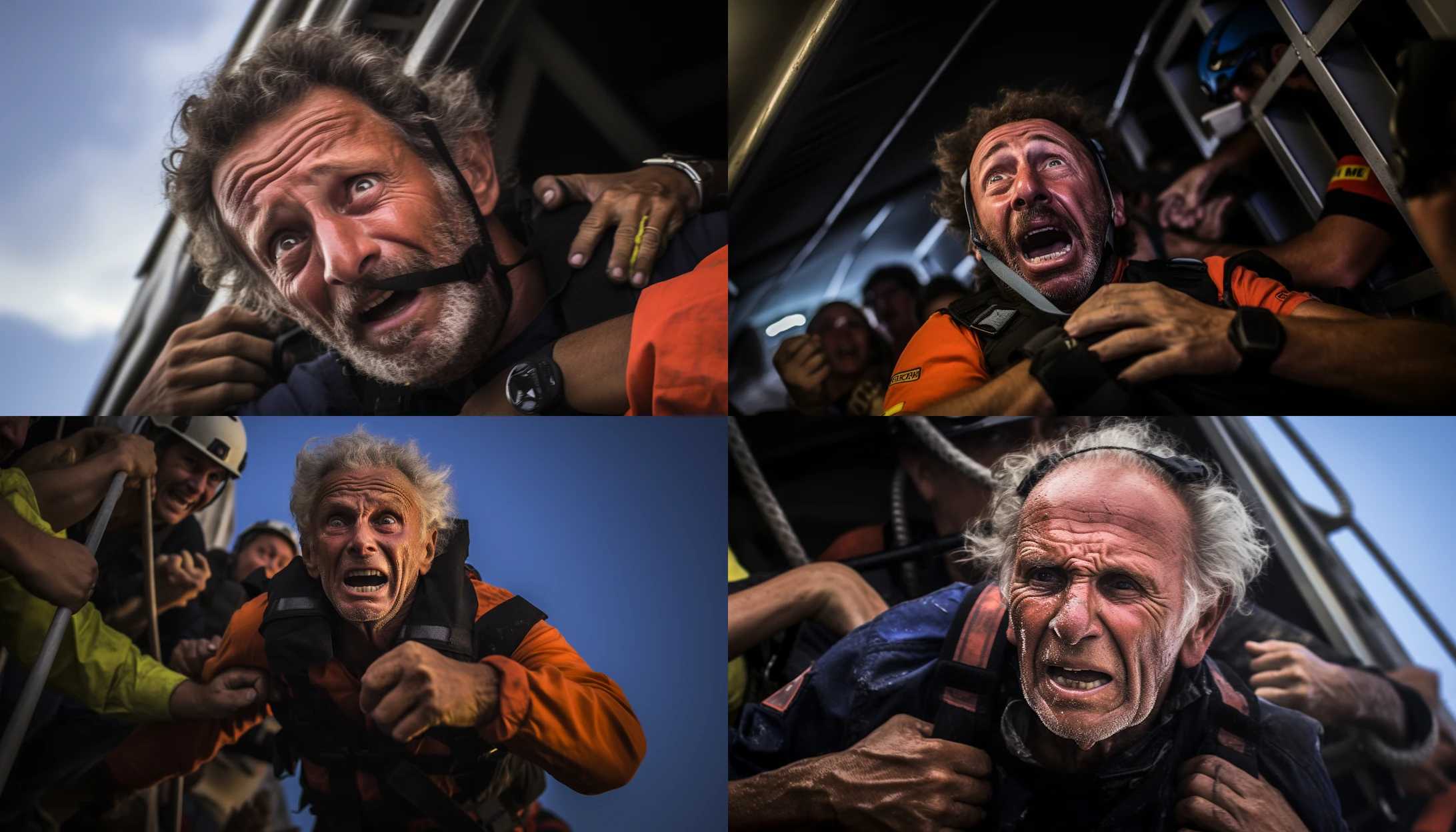 An action shot of Ronen Engel, the 54-year-old volunteer photographer and member of Kibbutz Nir-Oz, capturing a powerful moment during a rescue operation.