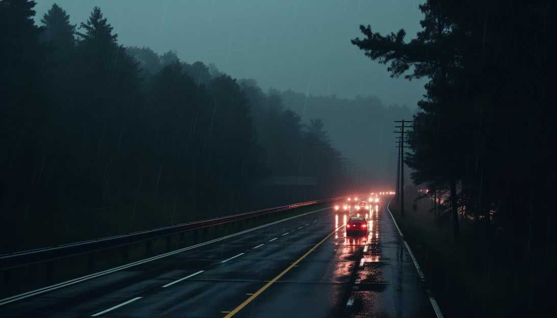A picture of the Interstate 95 highway where Jinhuan Chen passed out after unintentionally ingesting THC-infused candies, captured using a Canon EOS R6.