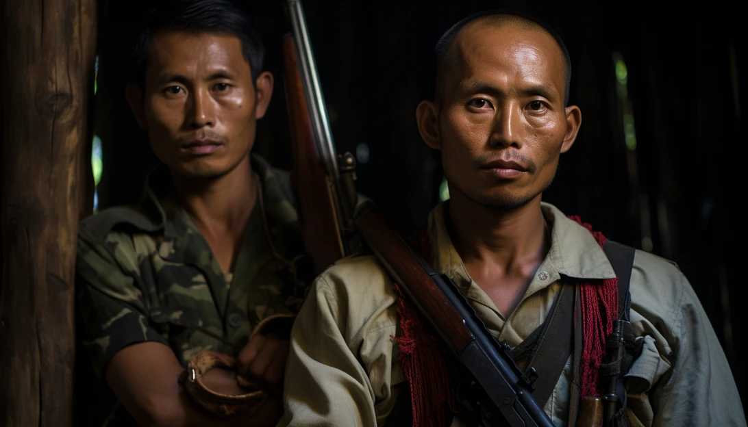 An image of armed Burmese rebels, standing united, ready for battle in northeastern Burma. (Photo taken with Nikon D850)