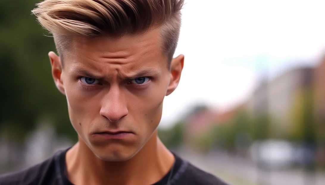 A YouTube screenshot of Christian Ernest Beyer's threatening video, showing his determined expression, taken with a Nikon D850.
