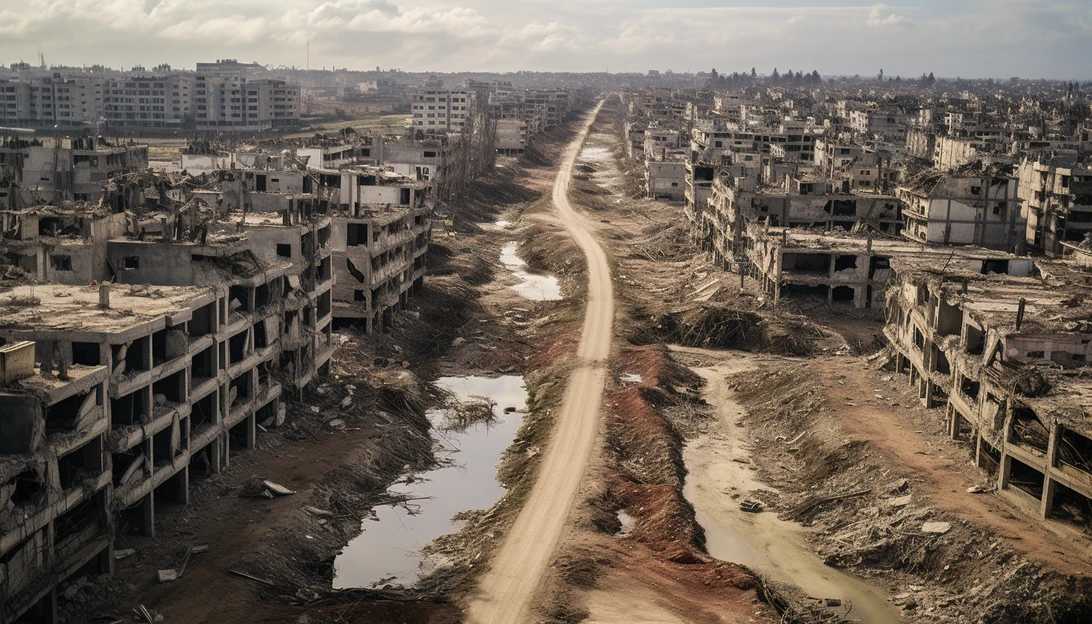 Aerial shot of the Gaza Strip, highlighting the destruction caused by the ongoing conflict and the need for extensive reconstruction efforts. (Photo taken with Sony A7 III)