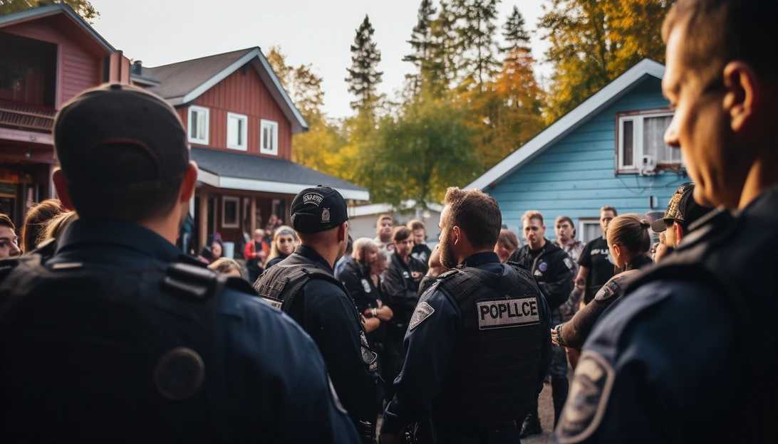 An image of a community coming together to report suspicious activity, highlighting the importance of citizen involvement in ensuring public safety. This photo was taken with a Sony Alpha a7 III.