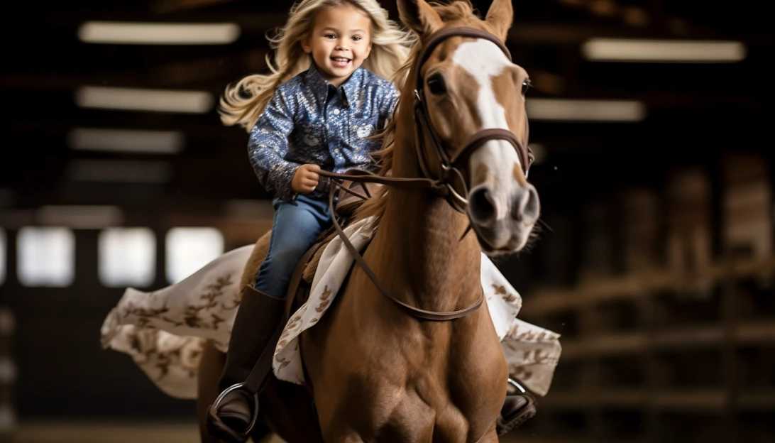 Mayzee Evans, the Utah toddler, rides a beautiful chestnut horse at her family's barn. Taken with a Nikon D850.