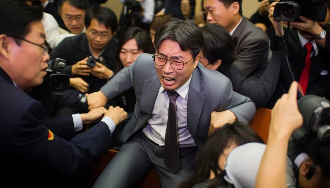 Renowned journalist capturing the tense atmosphere at the South Korean Unification Ministry, where concerns about North Korea's spy satellite program were raised. (Taken with a Canon EOS 5D Mark IV)