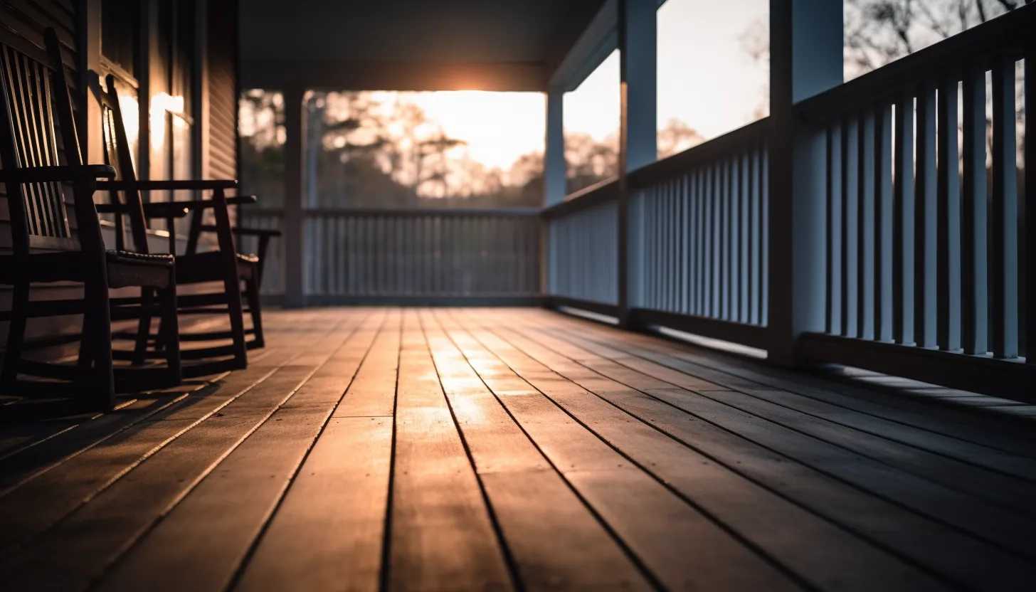 A close-up shot of an empty front porch of a house, hinting at an air of anticipation and suspense. (Taken with Sony α7 III)