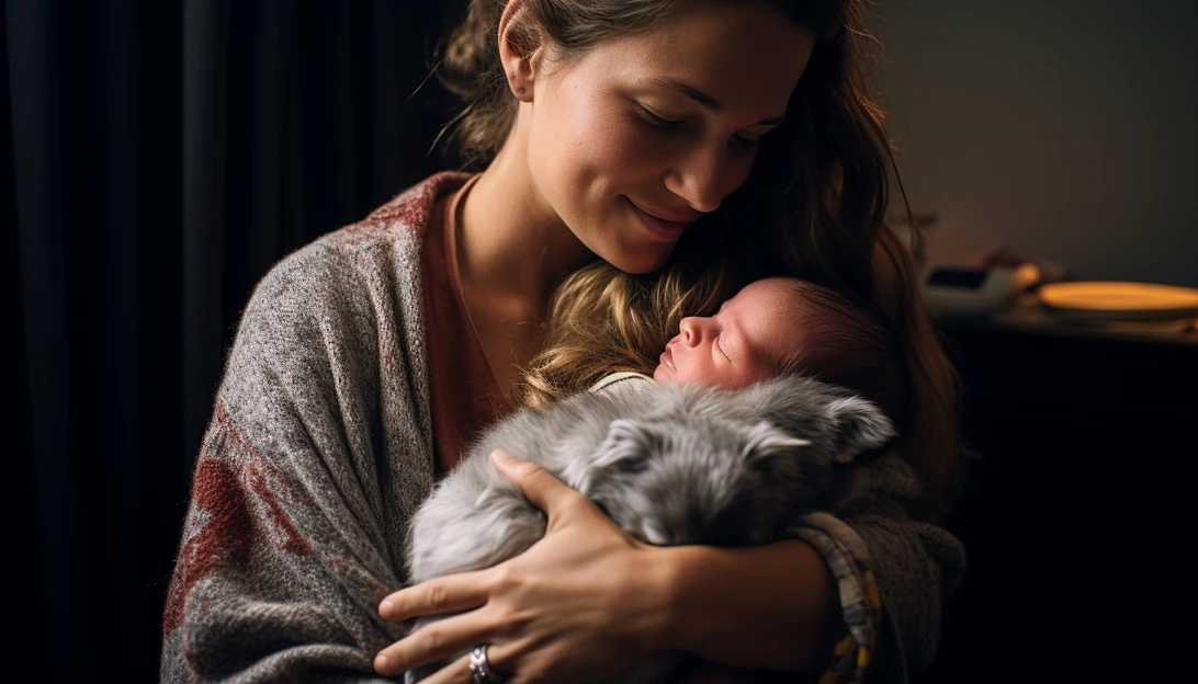 Hannah Lovaglio holding her newborn baby, taken with a Nikon D850