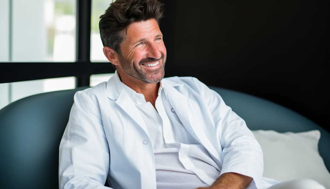 A heartwarming image of Patrick Dempsey at the Dempsey Center in Maine, passionately advocating for cancer patients, taken with a Sony A7 III model camera.