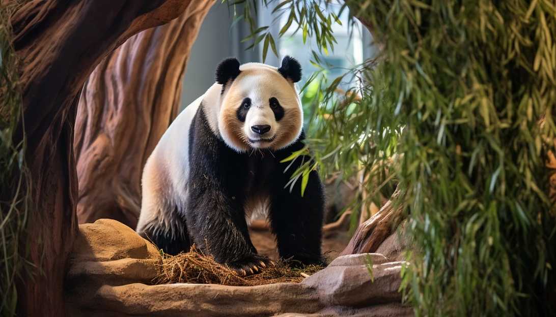 A photo of Mei Xiang, the female giant panda, bidding farewell to the National Zoo, taken with a Nikon D850.