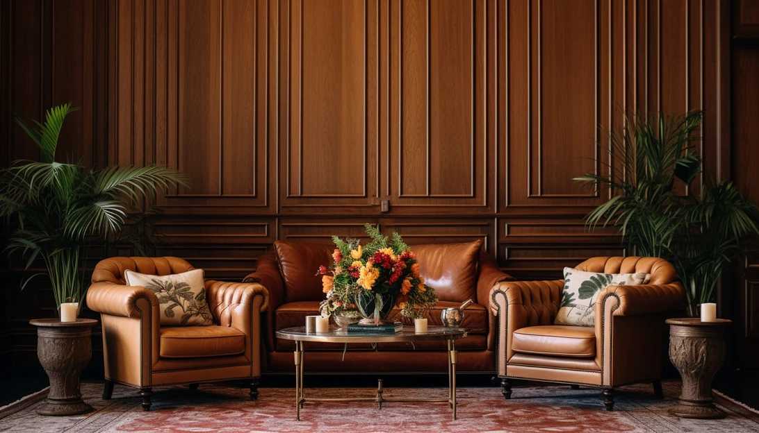 An elegant interior shot showcasing the original cypress wall paneling and reeded casings, taken with a Nikon D850.