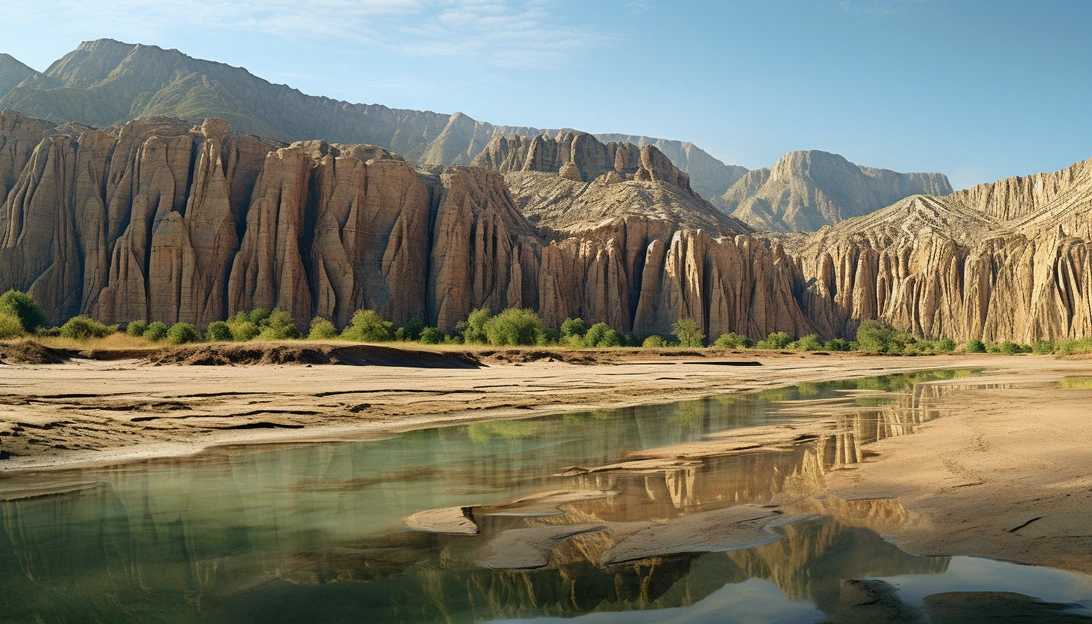 A panoramic image showcasing the breathtaking Tibesti Mountains in the Republic of Chad, where the Trou au Natron volcanic pit resides. This captivating shot, taken with a wide-angle lens, reveals the majestic beauty of this remote region.