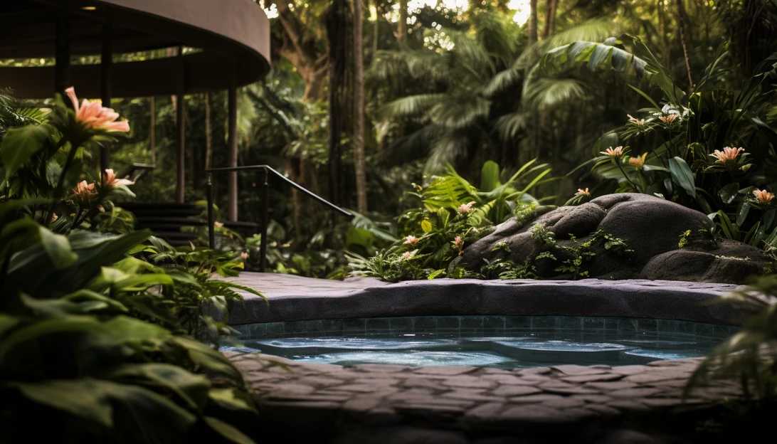 A jacuzzi in a secluded outdoor setting. [Photo prompt: taken with Canon EOS 5D Mark IV]