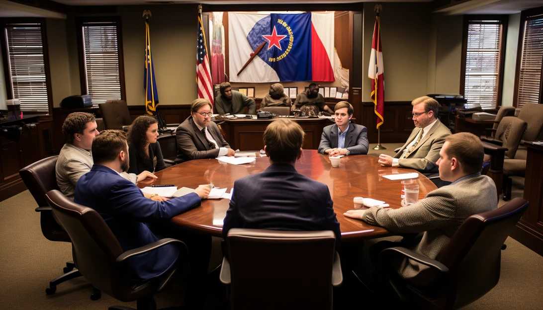 A picture of a group of Arkansans for Limited Government members discussing the proposed amendment, taken with a Canon EOS 5D Mark IV.