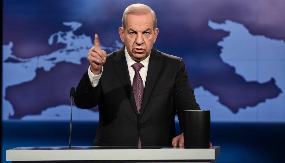 Israeli Prime Minister Benjamin Netanyahu addressing the media, taken with a Nikon D850.