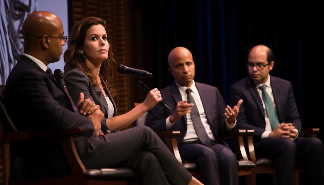 A photograph taken at the Heritage Foundation's Oversight Project event, featuring a panel discussion on immigration policies.
