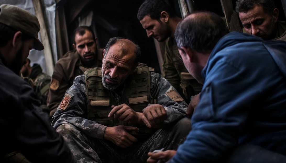 A tense moment captured as Iraqi military officials gather to discuss the investigation into the deadly attack, conveying the determination to find those responsible for the heinous act, taken with a Canon EOS 5D Mark IV.