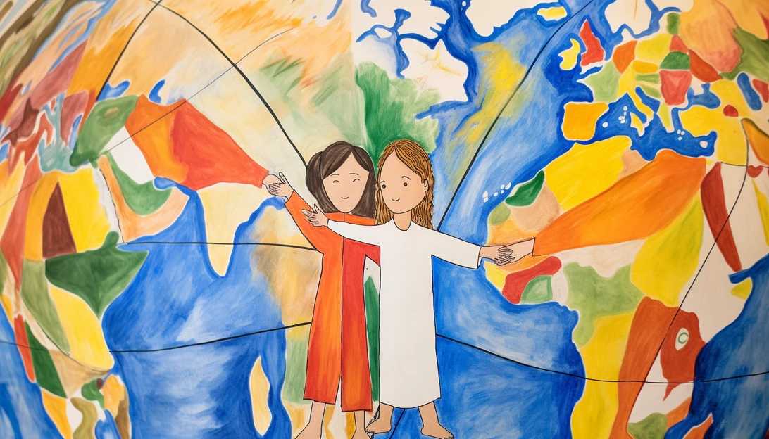 A close-up photo of a child's drawing depicting unity and peace between Israelis and Palestinians, symbolizing the hope for a resolution. [Taken with Sony Alpha A7 III]