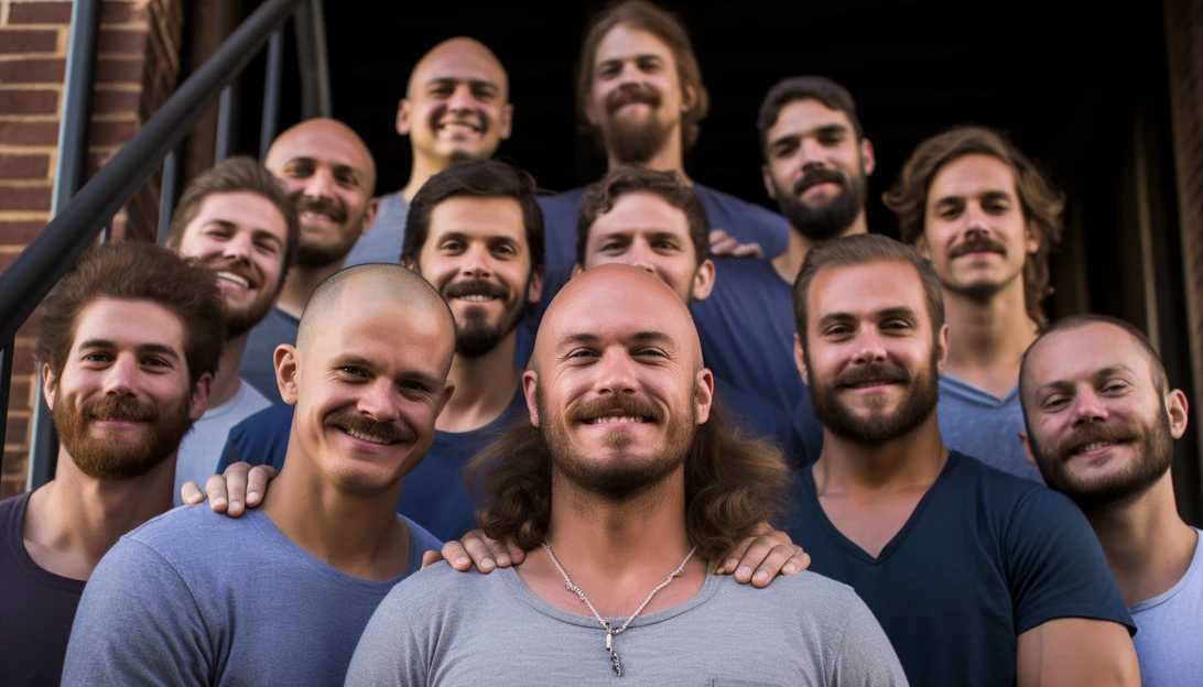 A group of friends gathered together, growing their facial hair in honor of cancer patients. (Taken with Canon EOS 5D Mark IV)
