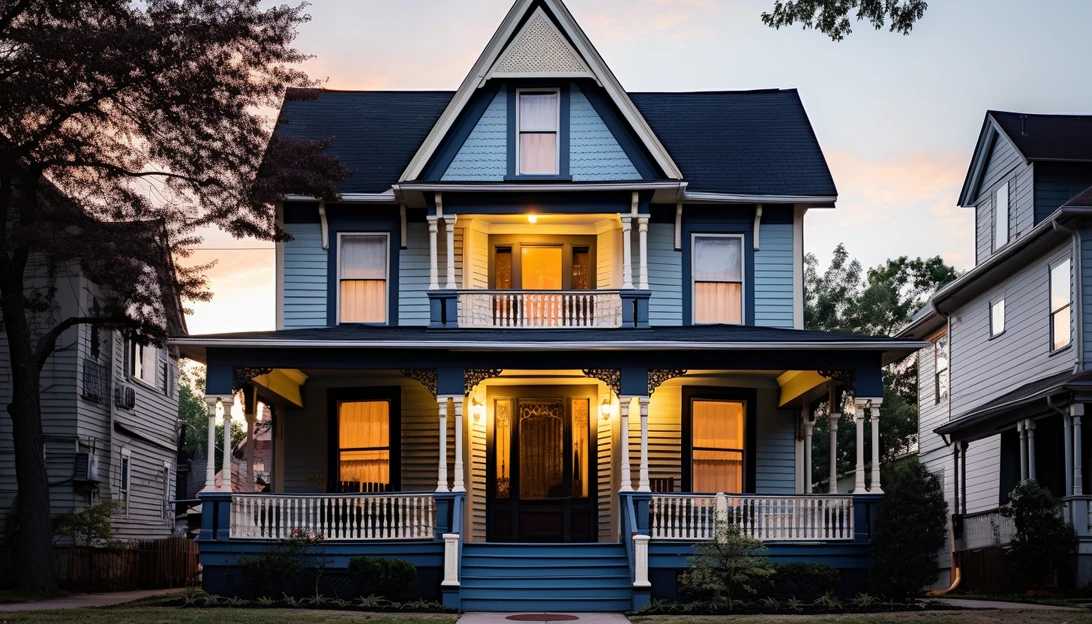 A photo taken with a Nikon D850 capturing Martin Luther King Jr.'s birth home in Atlanta at dusk, showcasing its historic charm and architectural beauty.