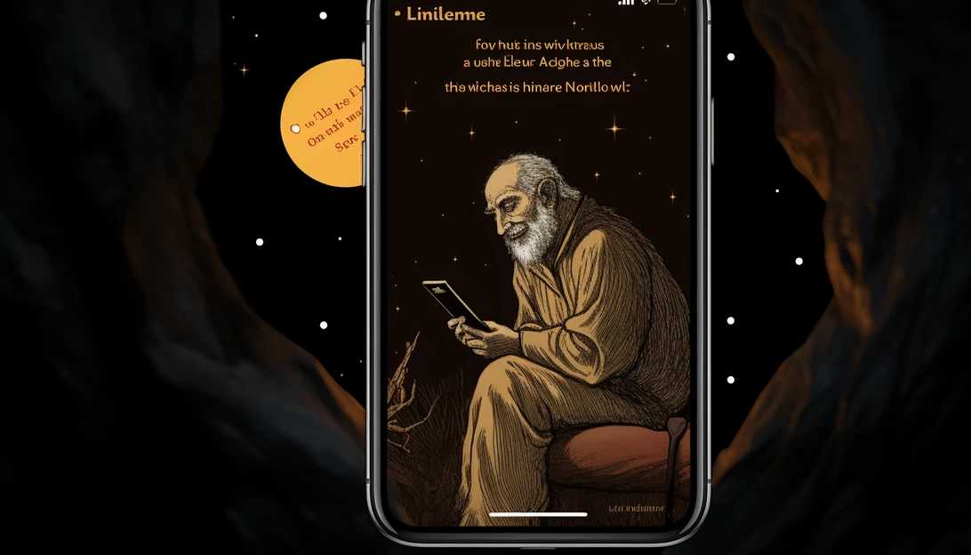 An image of the Hallow app's interface displaying a C.S. Lewis quote, as Jonathan Roumie encourages users to explore their faith using this powerful tool, taken with a Nikon D850.