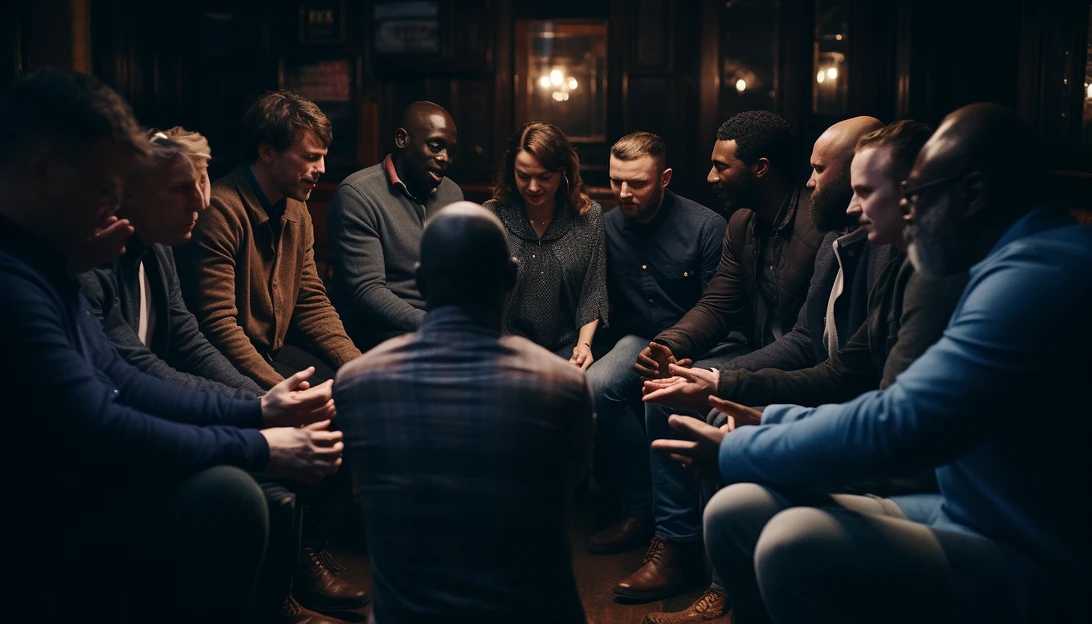 A snapshot showcasing a diverse group of individuals, representing different denominations of Christianity, gathered together for a prayer session guided by the Advent Pray 25 challenge on the Hallow app, taken with a Sony Alpha a7 III.
