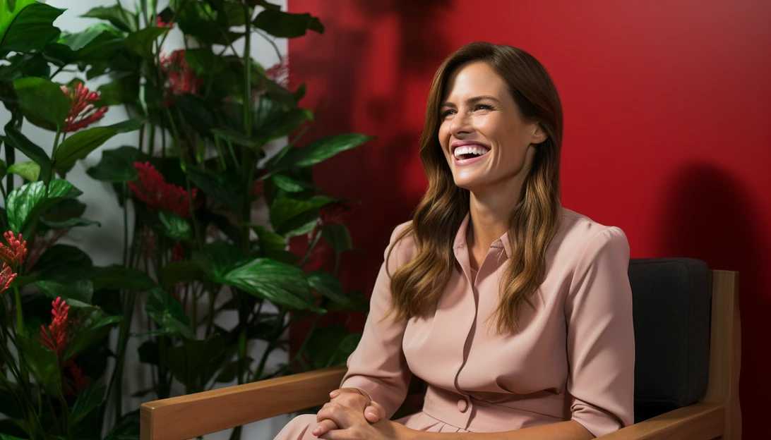 Jennifer Garner smiling during an interview about her latest project, taken with a Nikon D850