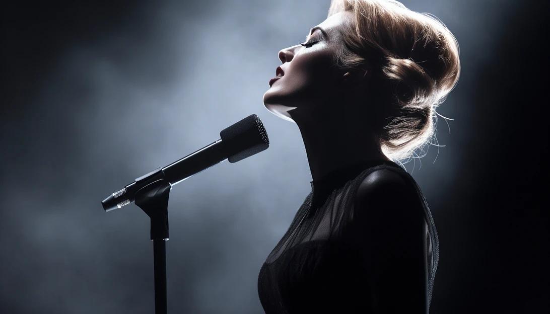 Adele performing on stage, captivating the audience with her powerful voice. (Taken with Nikon D850)