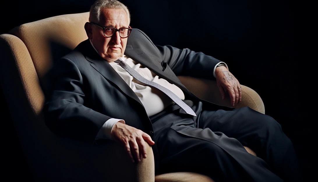 An elegant portrait of Henry Kissinger, the renowned diplomat and former Secretary of State, captured with a Nikon D850.