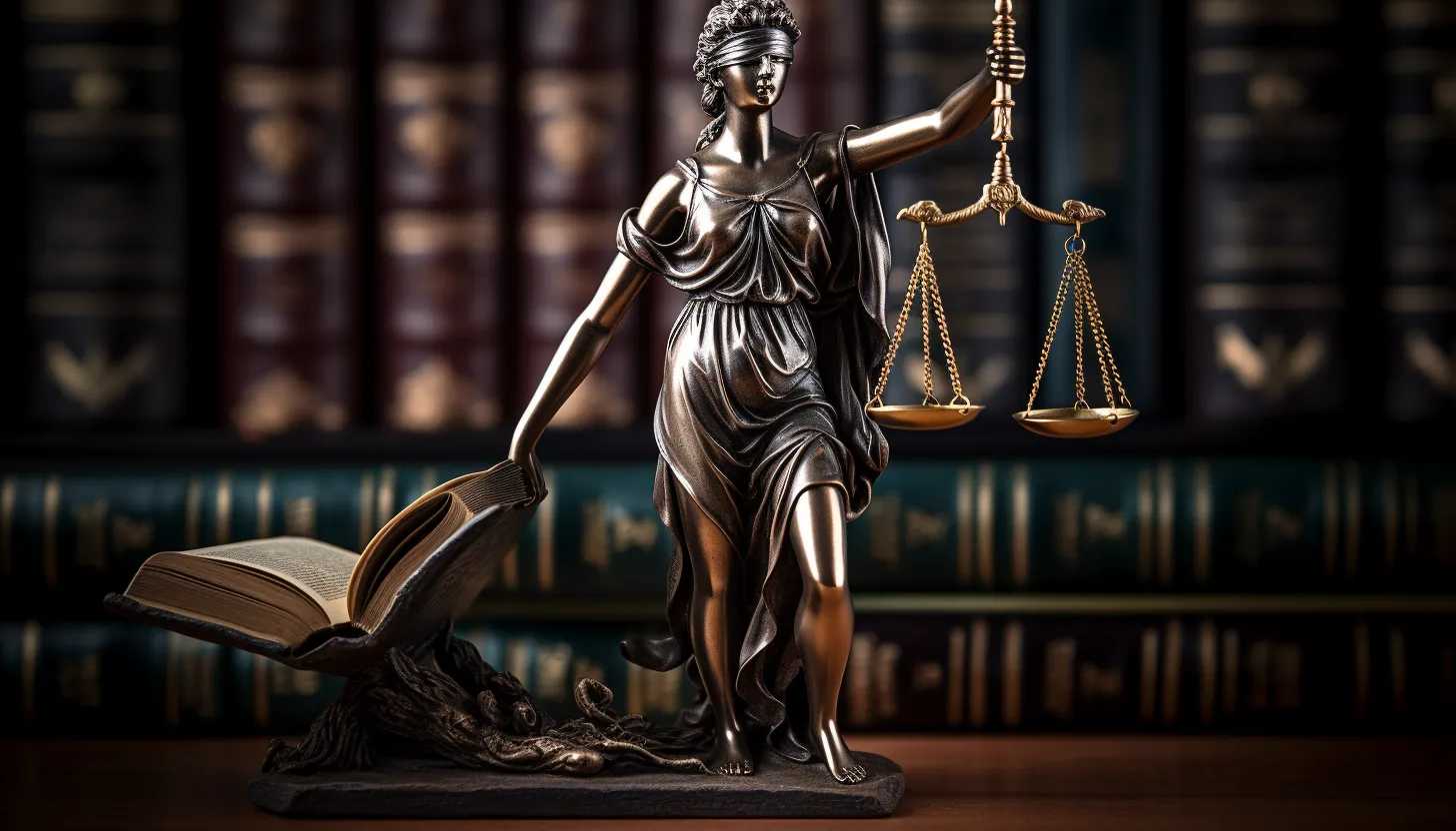 Conceptual portrayal of justice, an image focusing on a gavel atop law books with the scales of justice in the backdrop. The composition is meant to convey the finality of the courtroom decision. Taken with a Sony Alpha a7 III.