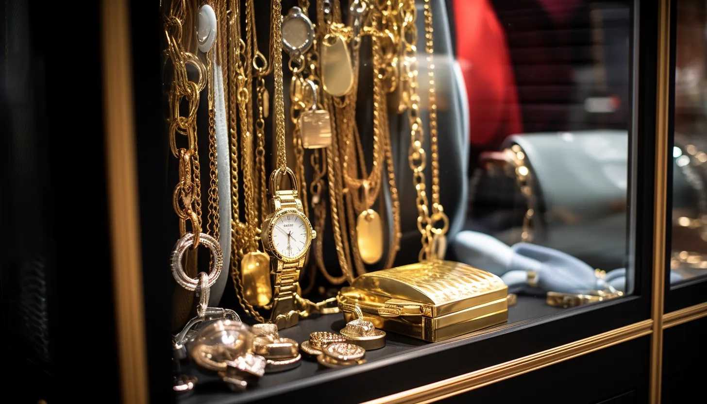 A closeup of a locked display case inside a retail store, showing some high-value items. This symbolizes the protective measures being taken against shoplifting. Taken with a Canon EOS 5D Mark IV.