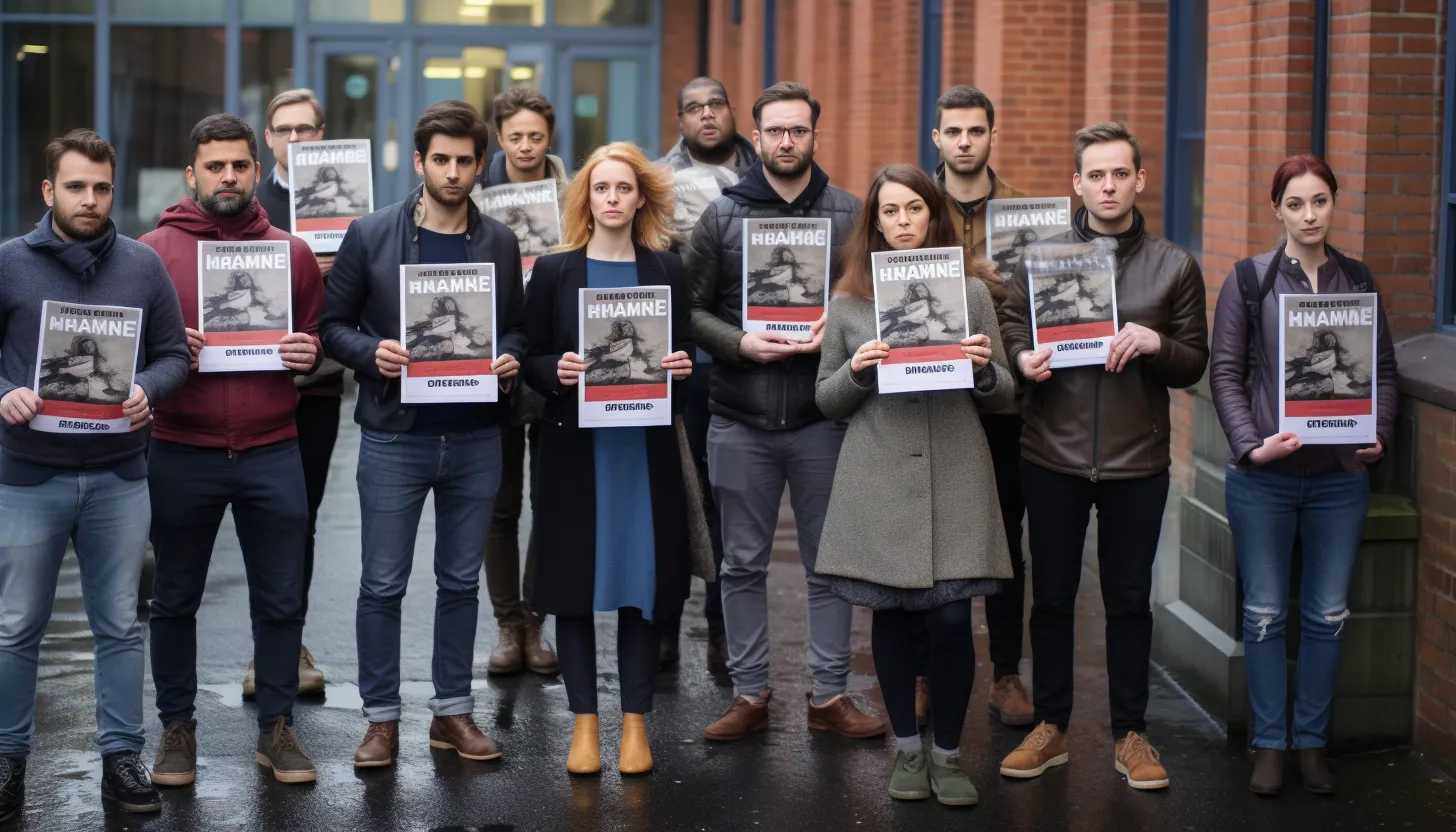 A determined group of graduate instructors holding placards showcasing their demands, taken with Canon EOS 5D Mark IV