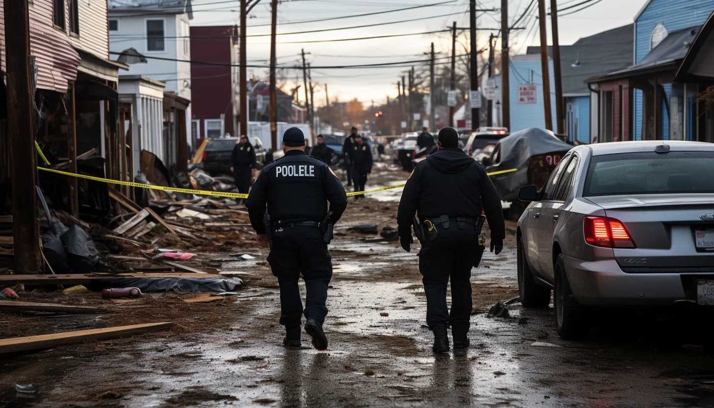 An image of Lynn police officers arriving at the chaotic scene of the shooting, taken with a Canon EOS R.