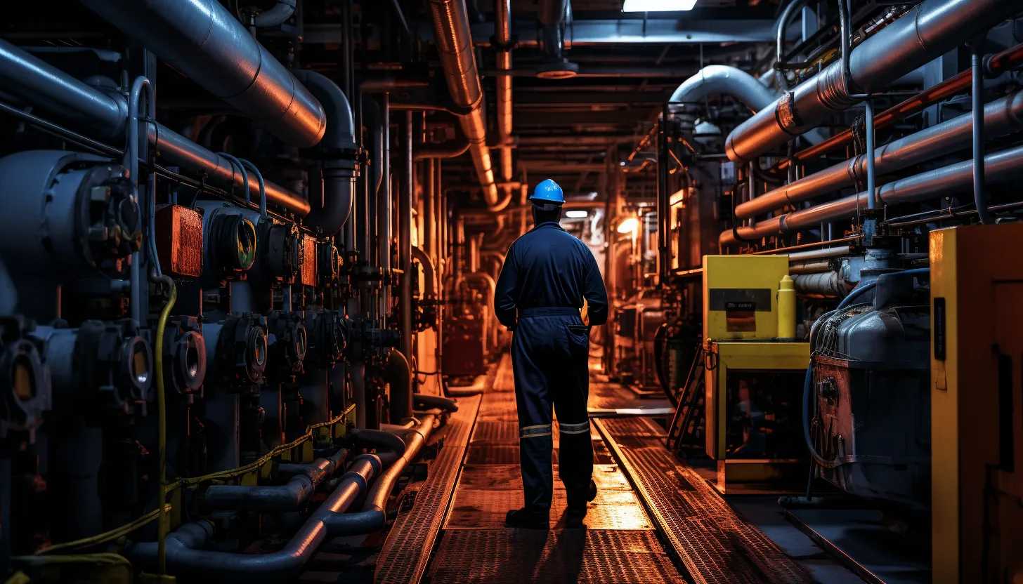 A photo of a chemical facility employee conducting a security inspection. (Taken with a Nikon D850)
