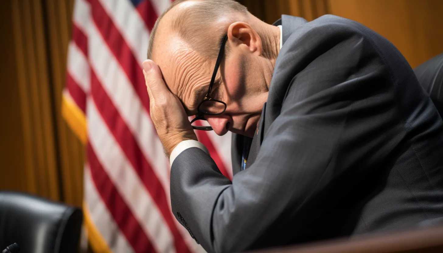 A photograph of Senator Chuck Schumer, the Majority Leader, deliberating on whether to bring the Congressional Review Act (CRA) to the Senate floor for a vote. [Taken with a Sony Alpha a7 III]
