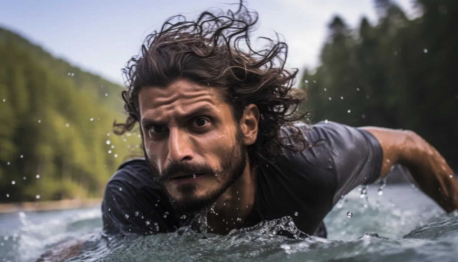 A photograph capturing the determination and resilience of Reza Baluchi as he prepares for his fifth attempt to run on water