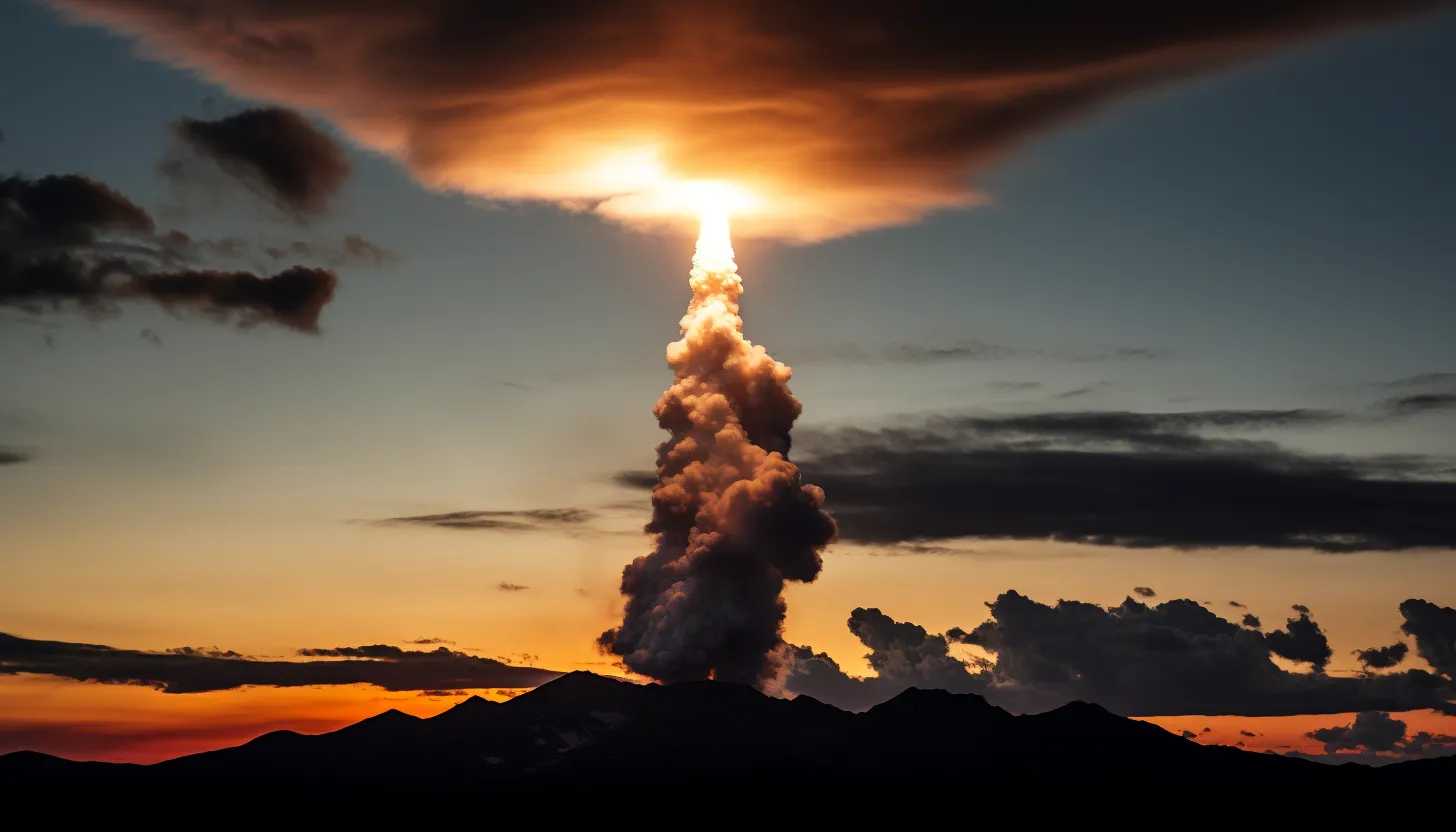 An image capturing the intensity and power of a Minuteman III intercontinental ballistic missile launching into the sky during a previous test. (Taken with a Canon EOS R)